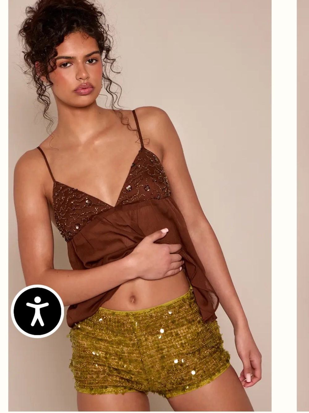 PrettyLittleThing Gold Sequin Bike Shorts